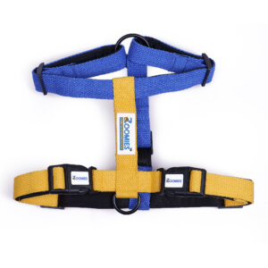 Zoomies Premium Soft Padded Cotton H - Harness - Blue & Yellow
