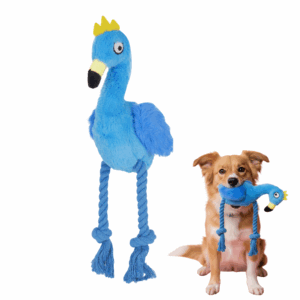Zoomies Blue Flamingo Plush Chew Toy